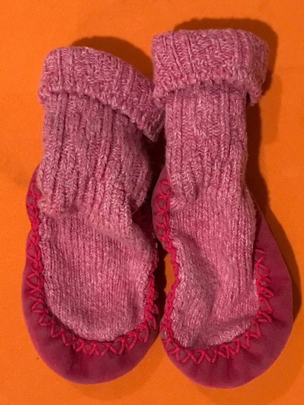 jojo maman bebe pink slipper socks 12-18m